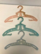 3 VINTAGE PLASTIC CHILDREN'S HANGERS with ALPHABET  SCOTTY DOG  BUNNIES