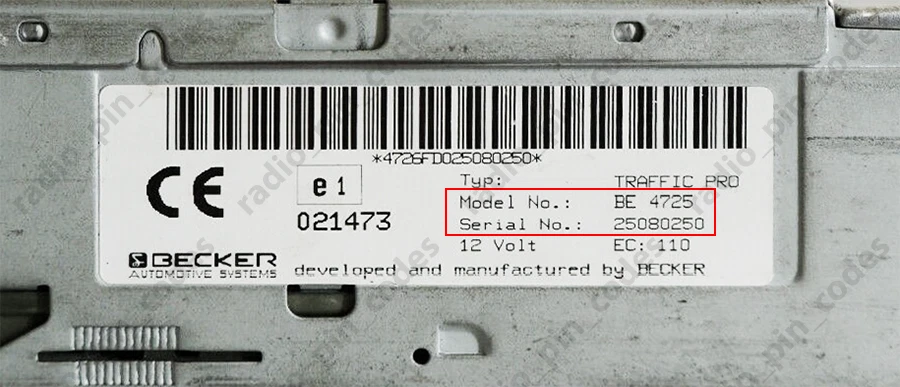 BECKER RADIO PIN CODE AUDIO BMW GRAND PRIX MEXICO TRAFFIC PRO SOUND TRUCKLINE - Bild 2 von 3