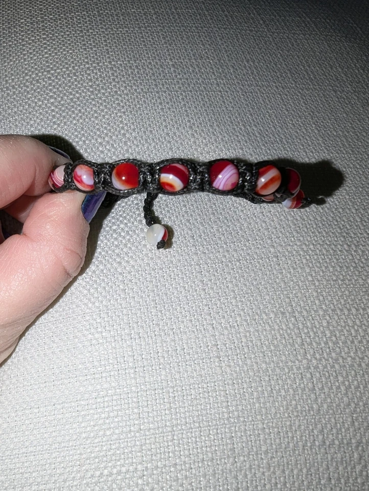 Crazy Lace Agate Leather Slide Bracelet - Image 2 of 2