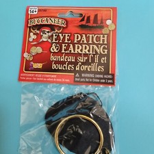 HALLOWEEN COSTUME Pack of NEW 12 BUCCANEER CARIBBEAN PIRATE EYE PATCHES/EARRINGS