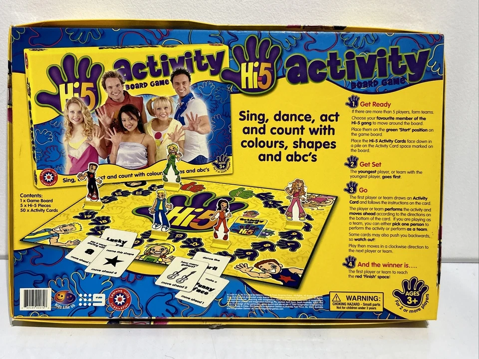 Hi 5 Activity Board Game 2004 -GC -Ages 3+ -Original Cast- 2+ Player- Incomplete - Image 2 of 4