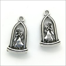 Bulk 40pcs Couples Antique Silver Charms Pendants For Jewelry Making DIY 23 13mm