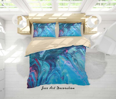 3D Texture Art Pattern Blue Quilt Cover Set Duvet Cover Bedding Pillowcases
