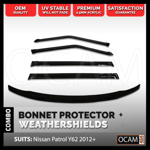 Bonnet Protector, Weathershields For Nissan Patrol Y62 2012-19 Visors - Picture 1 of 12
