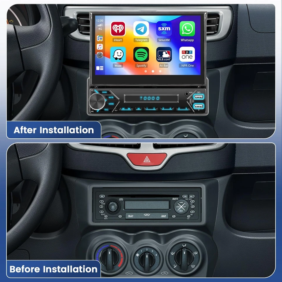 Universal 1 Din Flip-Out Single Android 15.0 GPS Car Stereo CD/DVD Player HD DAB - Image 2 of 4