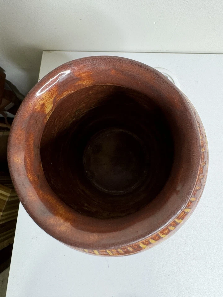 Hermoso jarrón de cerámica firmado color otoño otoño Foto 4 de 4