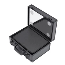 Brand New Makeup Case  & Mirror of 4 LED Lights Travel Black USPS Fast Shipping