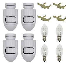  Plug in Night Light Module Includes 4 Bulbs and 4 Metal Clips, White