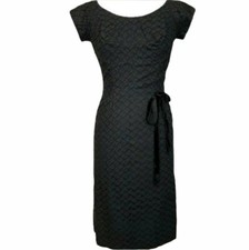 Vintage Jean of California Eyelet Black Dress With Bow Detail Size Small? Pin up