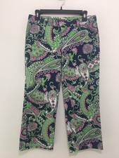 Lilly Pulitzer Paisley Crops Size 2 100 Cotton White Label