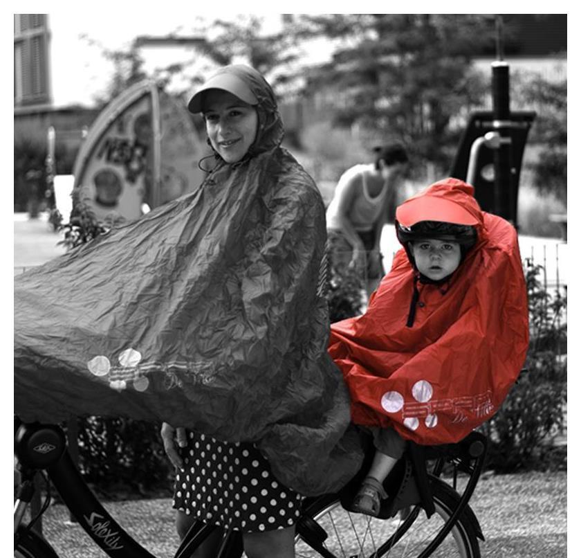 Poncho vélo enfant Spad Fulap rouge protège sac à dos