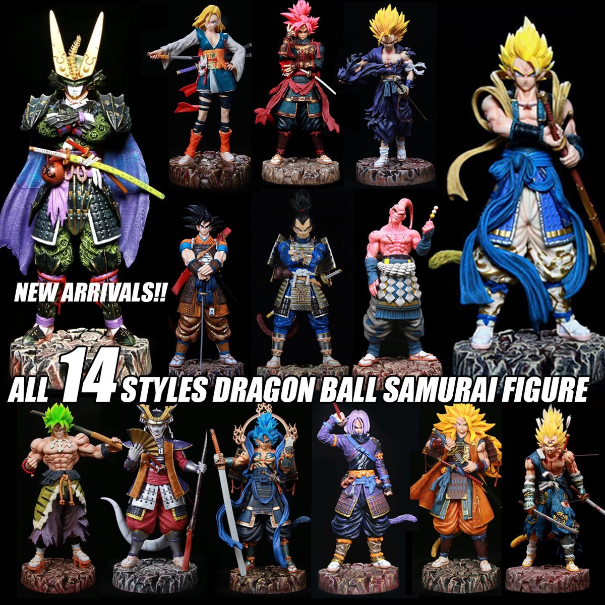 New 15 LK Studio Dragon Ball Samurai Figure Cell Goku Vegeta STATUE Toys Boxed