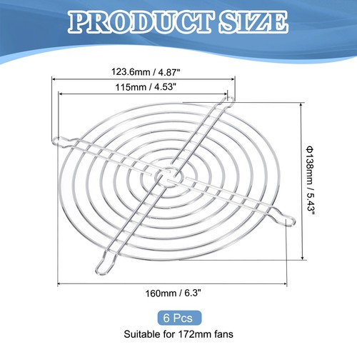 145mm Fan Finger Grill, 6 Pack Metal Grill Protector for 17251mm - Afbeelding 2 van 6