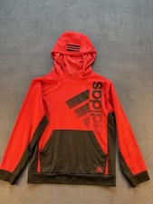 Adidas Hoodie Pullover Front Pocket LG Graphic Red/Black Youth XL