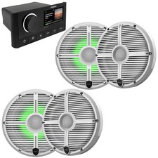Fusion MS-RA670 Marine Receiver  4 Wet Sounds 6.5" RGB LED Speakers