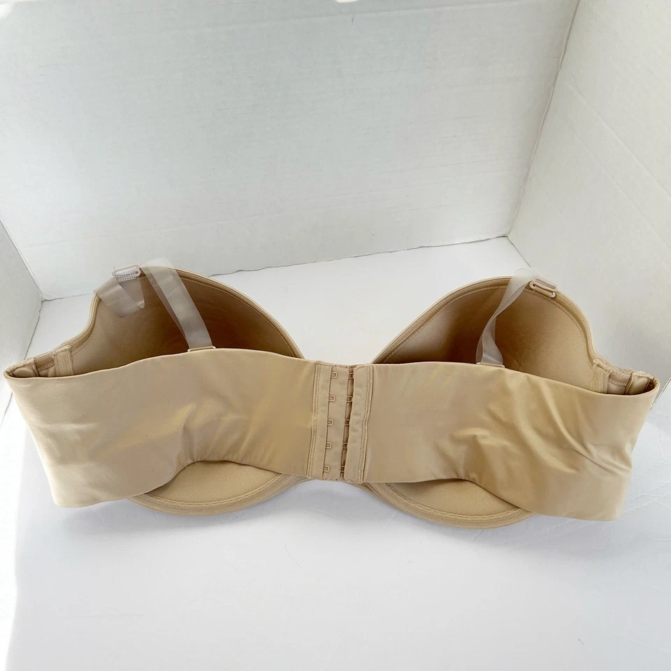 Sutiã Cacique Plus Size 46DD/E Tan Conversível Underwire Silicone Transparente Alça - Imagem 2 de 4