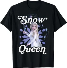 Disney Frozen 2 Elsa Snow Queen Portrait Black T-Shirt
