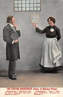 POSTCARD SUFFRAGETTE THEME GENT VISITOR HOLLOWAY PRISON VOTES FOR WOMEN
