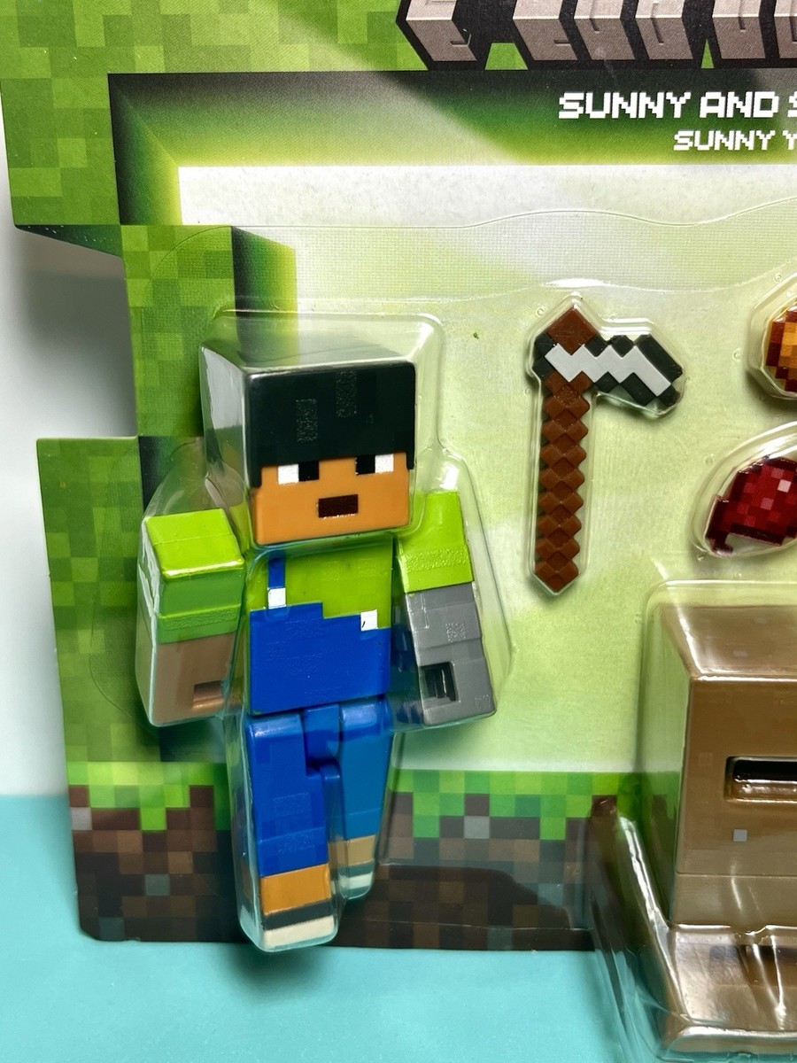 2025 Minecraft Figure 2-Pack: SUNNY AND YELLOW SHEEP (w/ Farmland