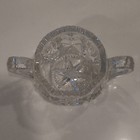 Clear Cut Glass Sugar Bowl with Handles, Glossy Finish, Traditional Style — photo 2