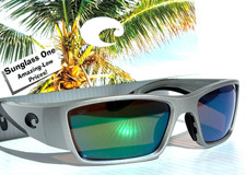 Costa CORBINA PRO Silver Metallic POLARIZED Green 580G GLASS Sunglass 9109-07