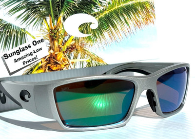 Costa CORBINA PRO Silver Metallic POLARIZED Green 580G GLASS Sunglass 9109-07
