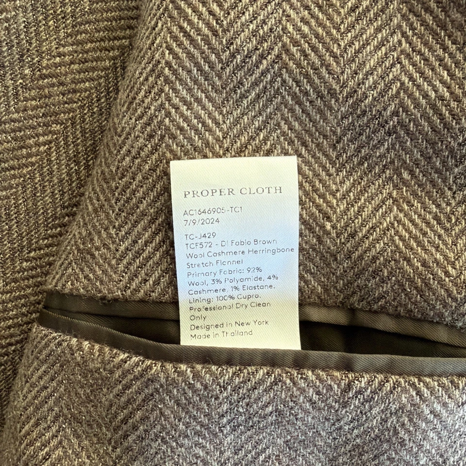 Abrigo deportivo de tela adecuada de lana y cachemir talla 40R Foto 3 de 4