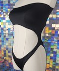 Norma Kamali Black Strapless Cut Out Monokini One Piece Swimsuit Small $155 — photo 3