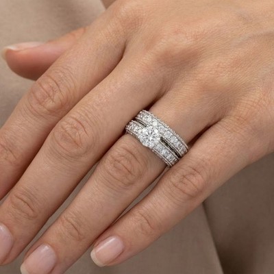 Vintage Engagement Ring Set 14K Gold 6.35 Carat Round Lab-Grown Diamond G SI1
