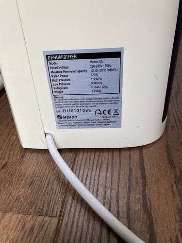 Dehumidifier Meaco 10L spares and repairs