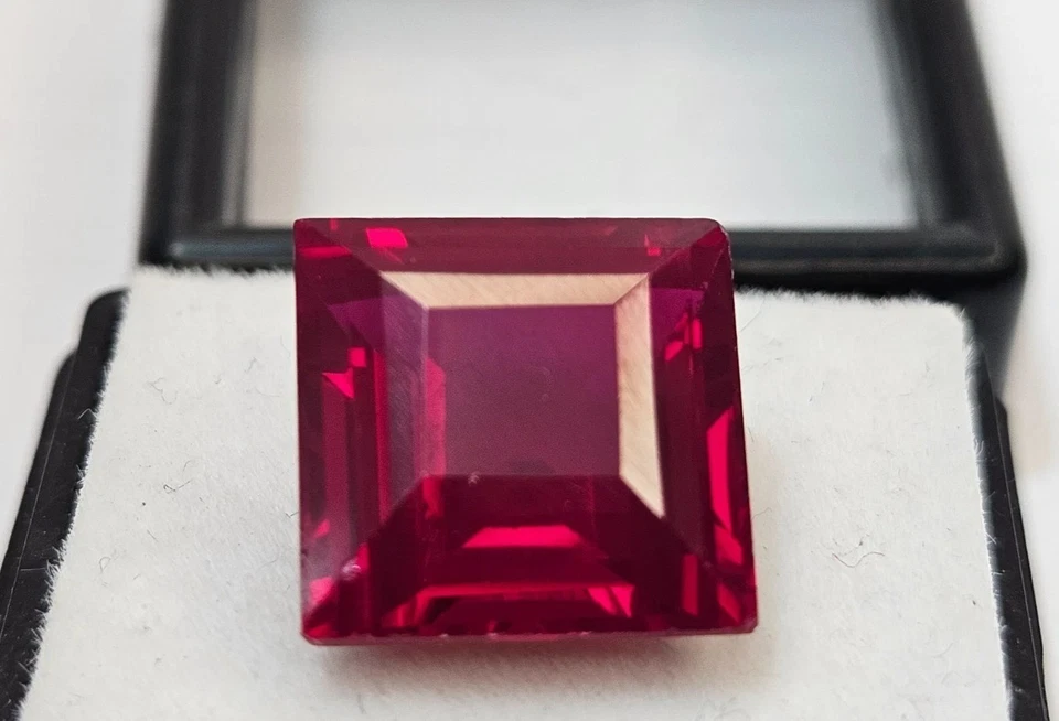Fabulous Red Ruby Princess Cut 10-11 Ct Making For Ring Certified Loose Gemstone - Image 4 of 4