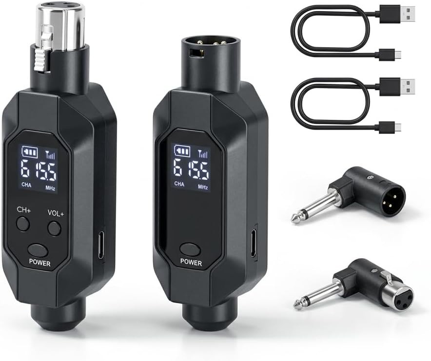 Wireless XLR Transmitter and Receiver, 500Ft XLR Wireless Transmitter Receiver w