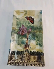 John Derian New York Botanical Dresser Change Jewelry Key Tray 10" Ceramic 