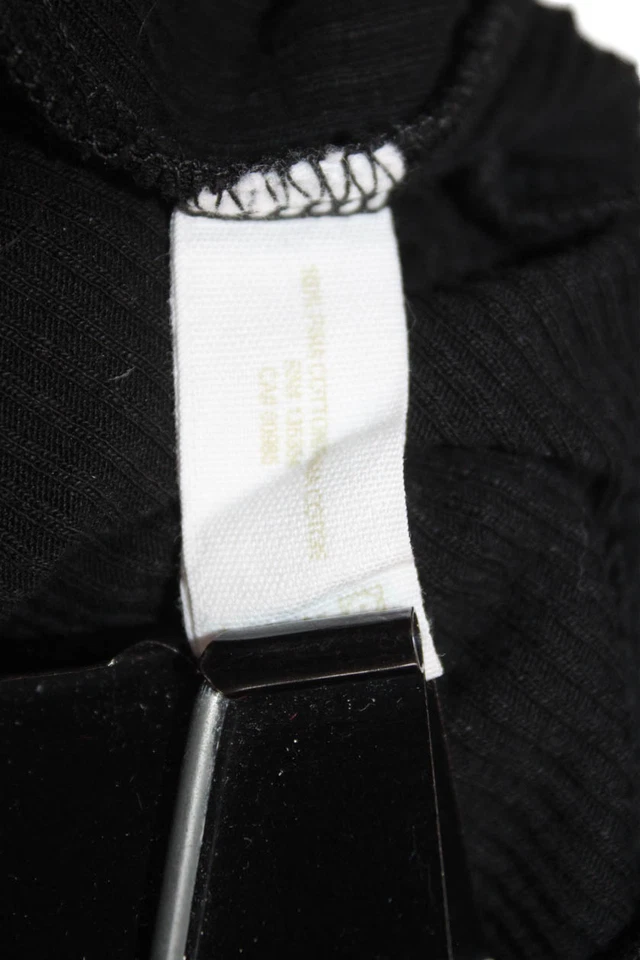 Camisola básica Skin para mujer negra 100 % algodón cuello redondo sin mangas talla 2 Foto 4 de 4