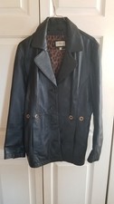 Vintage Wilsons Black Leather Moto Biker Jacket Coat Women's L Large