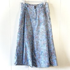 LIZWEAR BY LIZ CLAIBORNE VINTAGE 1990S FLORAL DENIM MAXI SKIRT SIZE 10