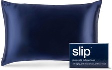 Slip Queen Mulberry Silk Pillow Case 100 Pure Silk Navy Blue 853218006162