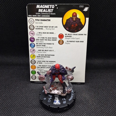 WizKids Marvel HeroClix Magneto Realist #050 Rare Painted Figure Card