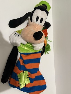 Disney Parks Rare Vintage Goofy 3D Christmas Stocking Plush Head Stripe Holiday