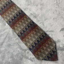 Zinc Tie Mens One Size Multicolor Geometric Silk Wide Handmade Jacquard Necktie