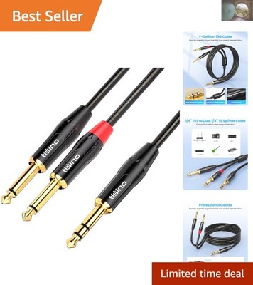 High-Quality 10ft TRS to Dual TS Patch Cord: Versatile for Mixing and Effects