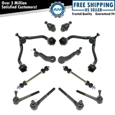 12 Piece Steering & Suspension Kit Control Arms Tie Rods Sway Bar End Links New