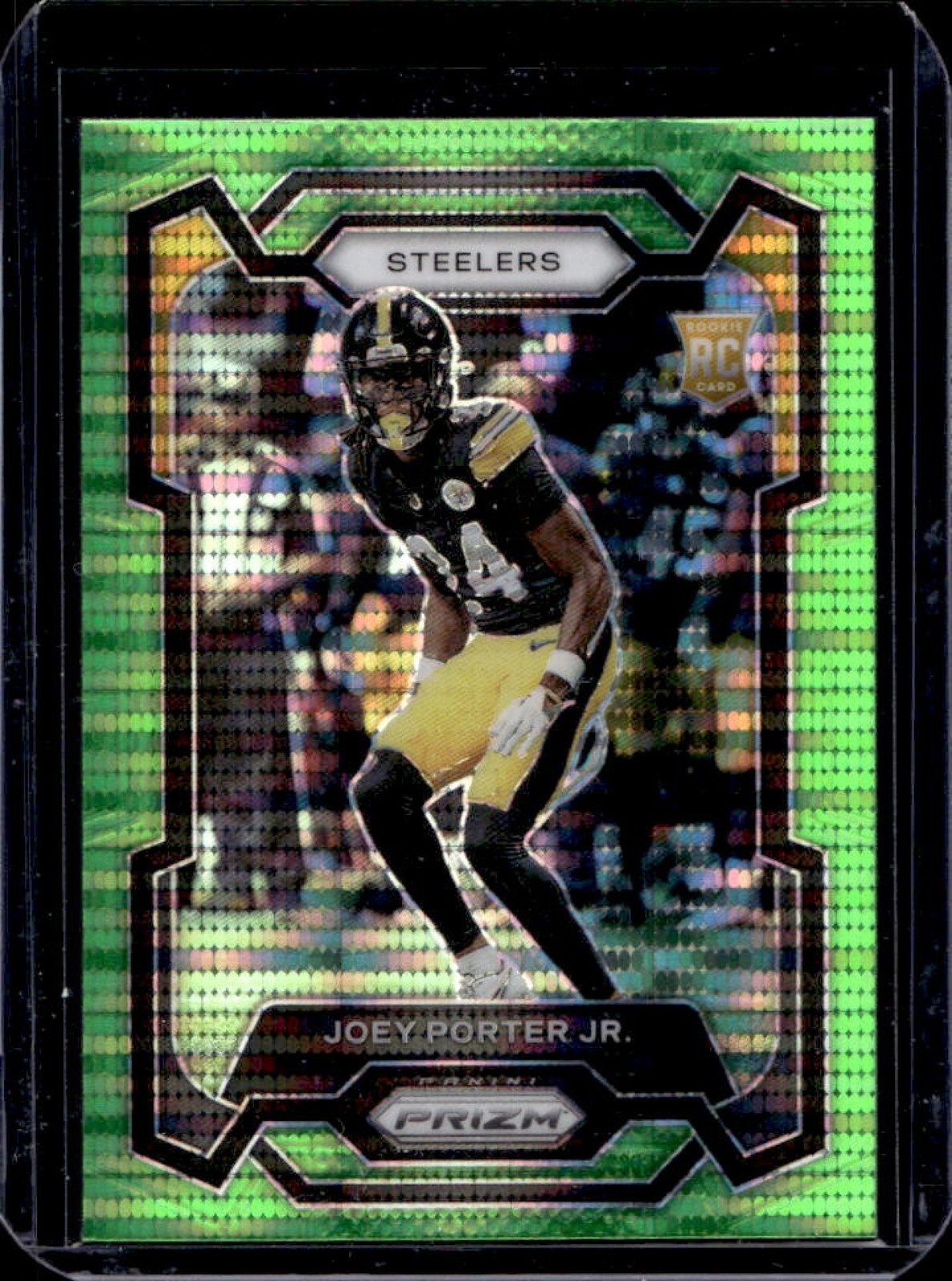 2023 Prizm Joey Porter Jr. RC Neon Green Pulsar Rookie #386 Steelers