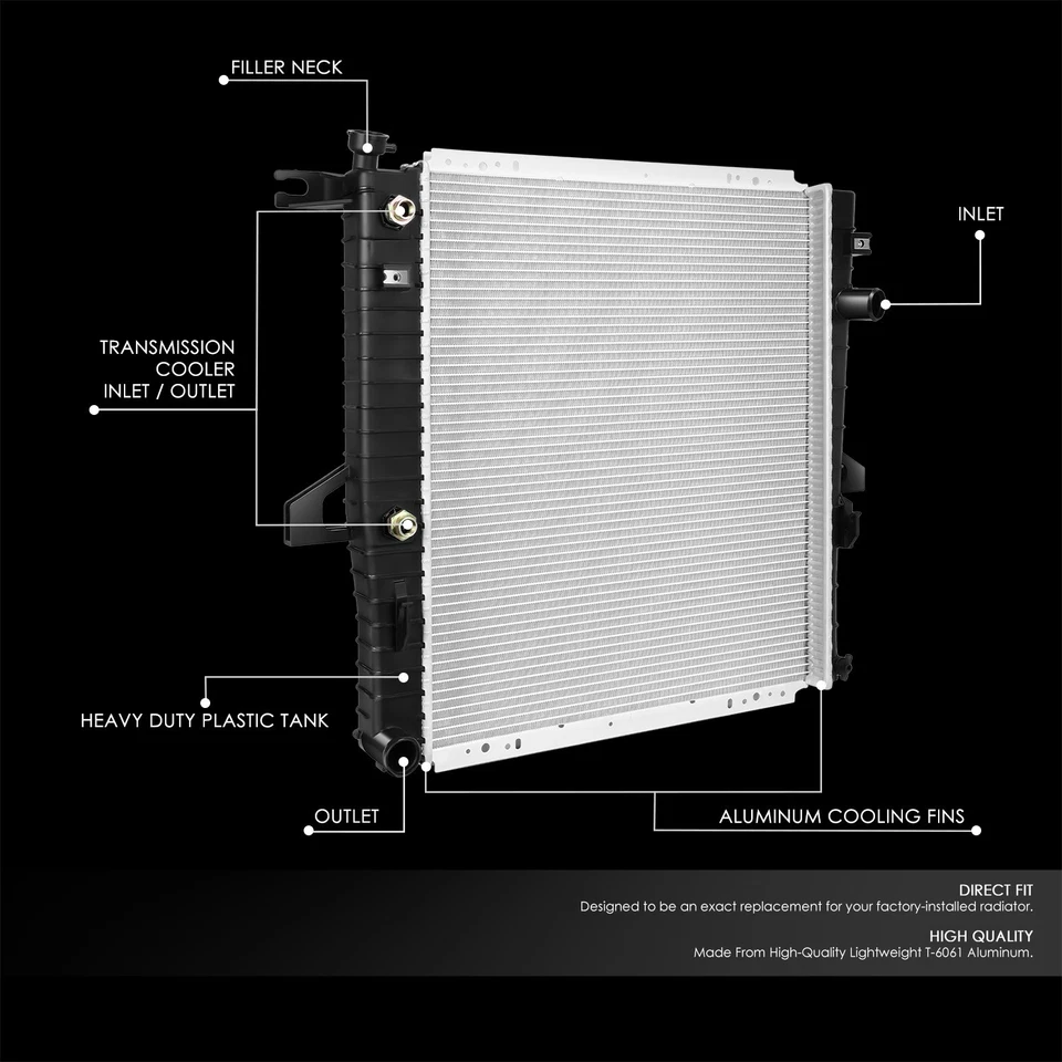 PARA 98-11 FORD RANGER/MAZDA B3000 AT OE NÚCLEO ALUMINIO COMPLETO RADIADOR DPI 2173 Foto 2 de 4
