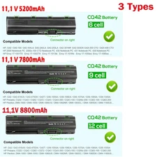 6/9/12Cell MU06 MU09 Battery for HP Pavilion CQ32 CQ42 G4 G6 G7 593553-001 DM4