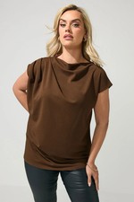 Yours Curve Women's Plus Size Drape Shoulder Top