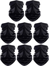 SATINIOR 8 Pcs Neck Gaiter Face Mask Sun Cooling Scarf UV One Size, Black