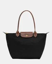 LONGCHAMP Le Pliage Original Tote Medium Shoulder Bag Black -Pre owned