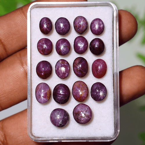 Asterismo vivo ~ Lote de 18 piedras preciosas cabujón rubí natural de alta calidad 6,8 mm-8 mm - Imagen 10 de 11