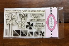 The Stamps of Life "pinwheels2stamp" Stamp Set New! Pinwheels thank you Birthday